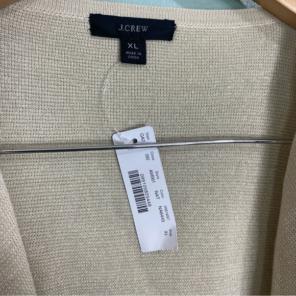 J Crew Juliette Collarless‎ Sweater Blazer Linen Blend Natural Cream Sz XL AM561 - Picture 3 of 8